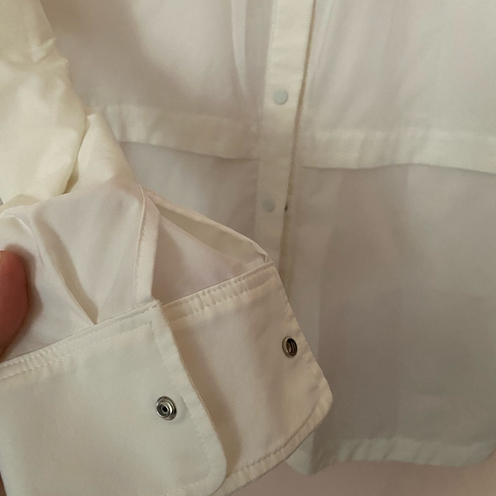 Athleta Northstar Cream Color Snap Button Shirt/ … - image 4